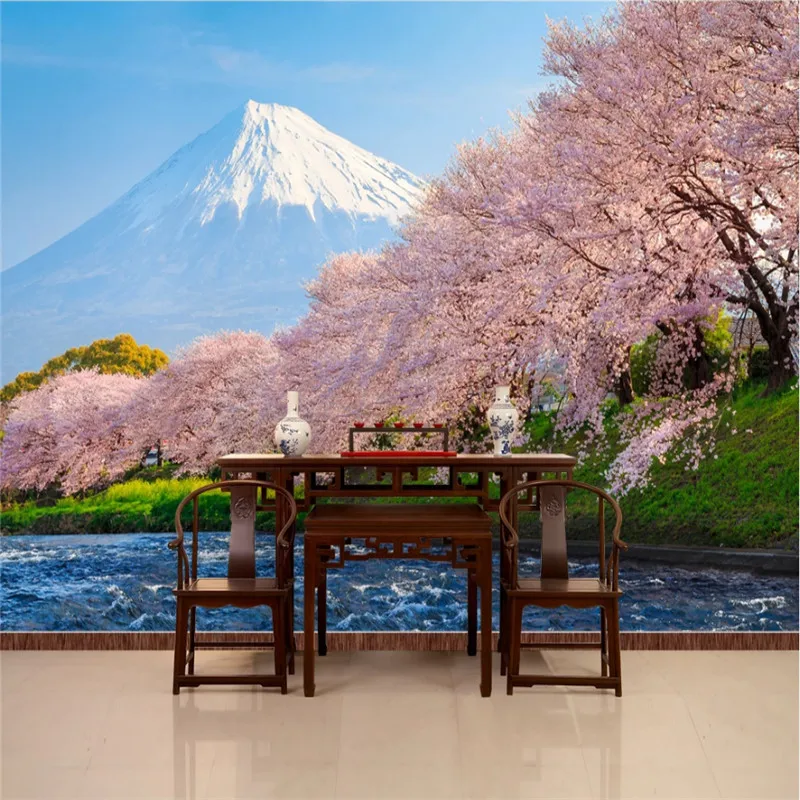 HD 3D фото настенная бумага природа свежий и Красивый японский цвет вишни Fuji Гора