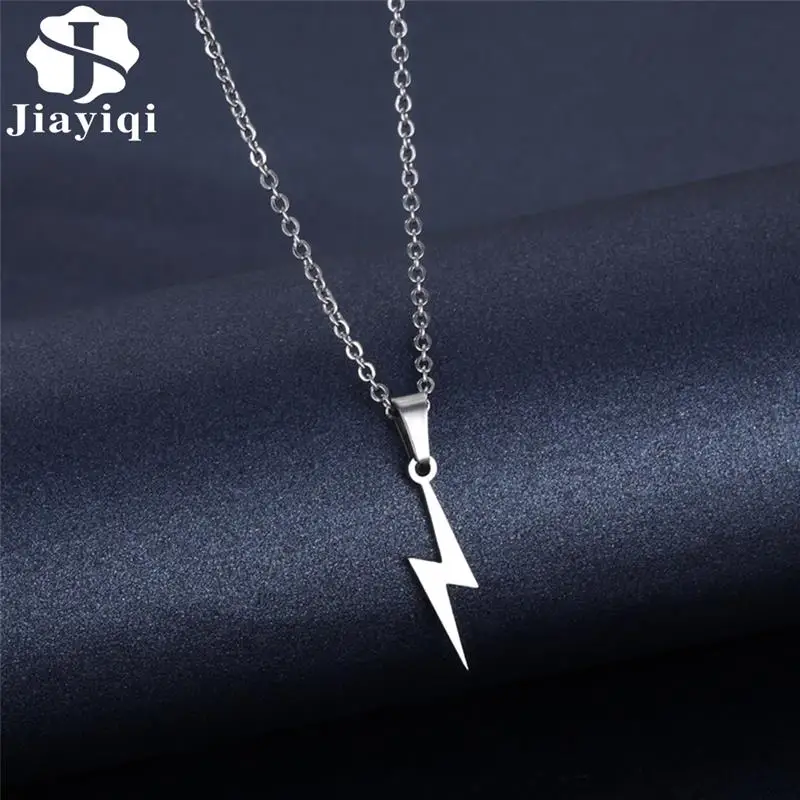 

Lightning Pendant Necklace Chain 304 Stainless Steel Necklace for Women Men Party Ornament Jewelry Gift