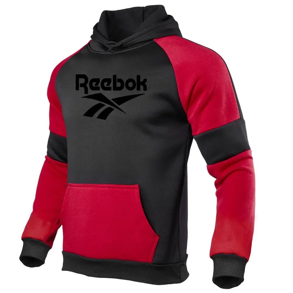 Casual Men Patchwork Hoodies Fashion Hooded Sweatshirt Coat Male Winter Spring Black Red Streetwear Tracksuit Man Hoody Pullover | Мужская