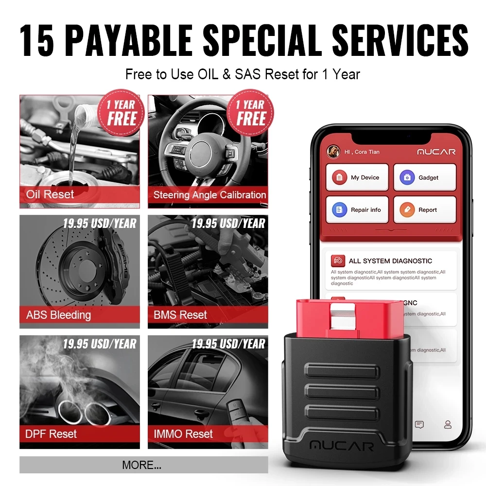 MUCAR BT200 Bluetooth Automotive Obd2 Scanner for Auto Car Full System Diagnostic Tools Code Reader Tester PK AP200 Thinkdiag | Автомобили