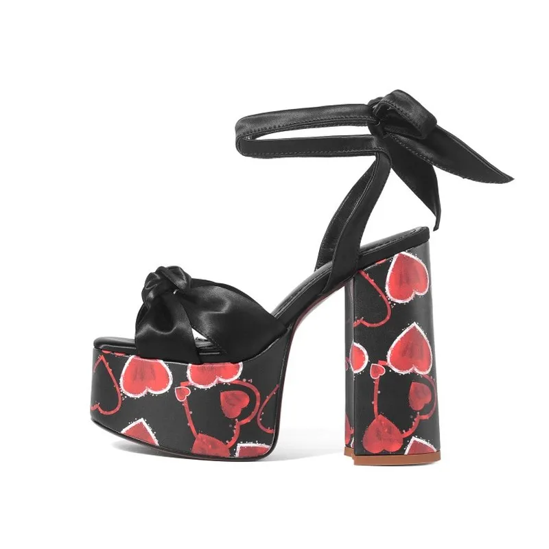 

Womens Platform Peep Toe Printed Mixed Colors Block Super High Heel 14CM Ankle Cross-Straps Sandals Slingbacks Shoes 4Styles Sz