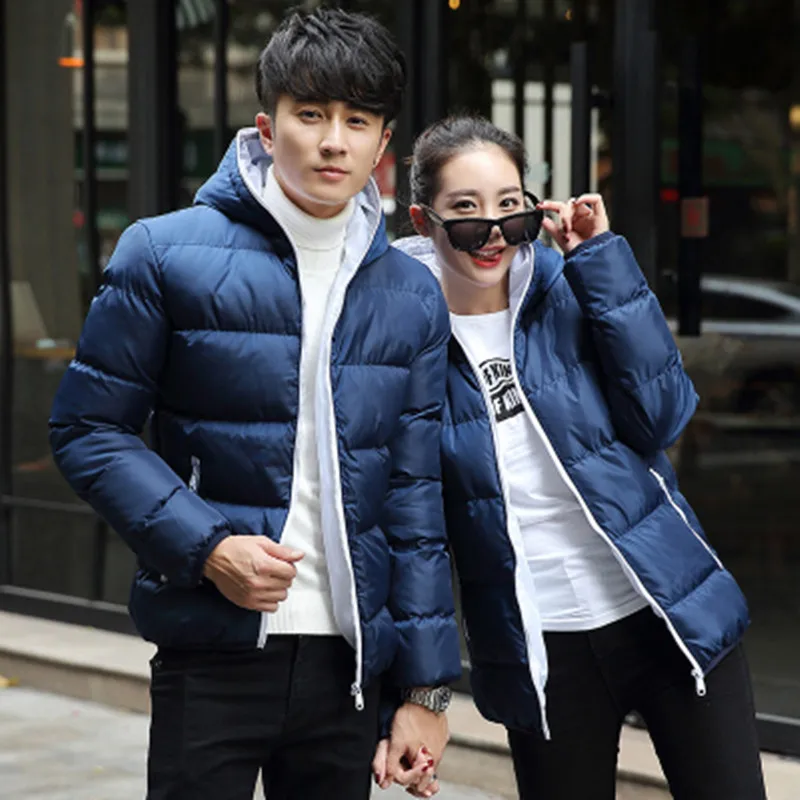 

Fall and winter men's stand-up collar stand-collar thick slim padded jacket large size casual wild trend coat
