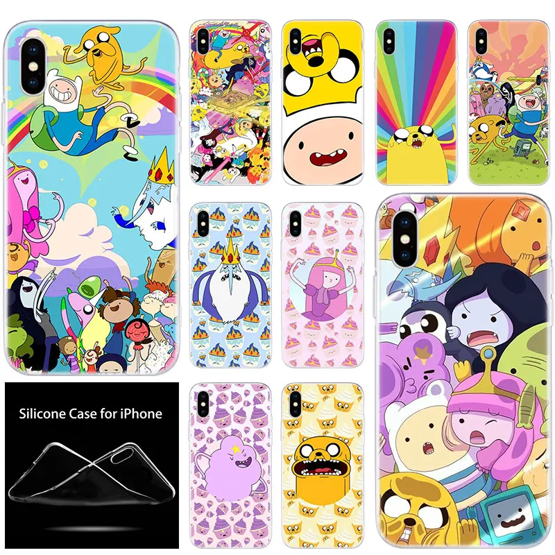Роскошный мягкий силиконовый чехол для телефона с рисунком время приключений Apple