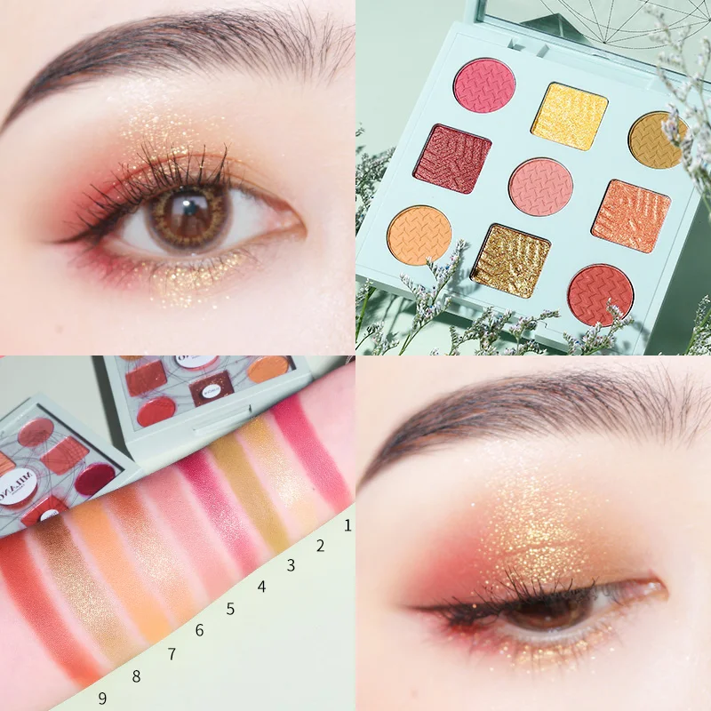 Suikone мерцающие тени для век палитра оранжевый винно-красный пигмент долговечный