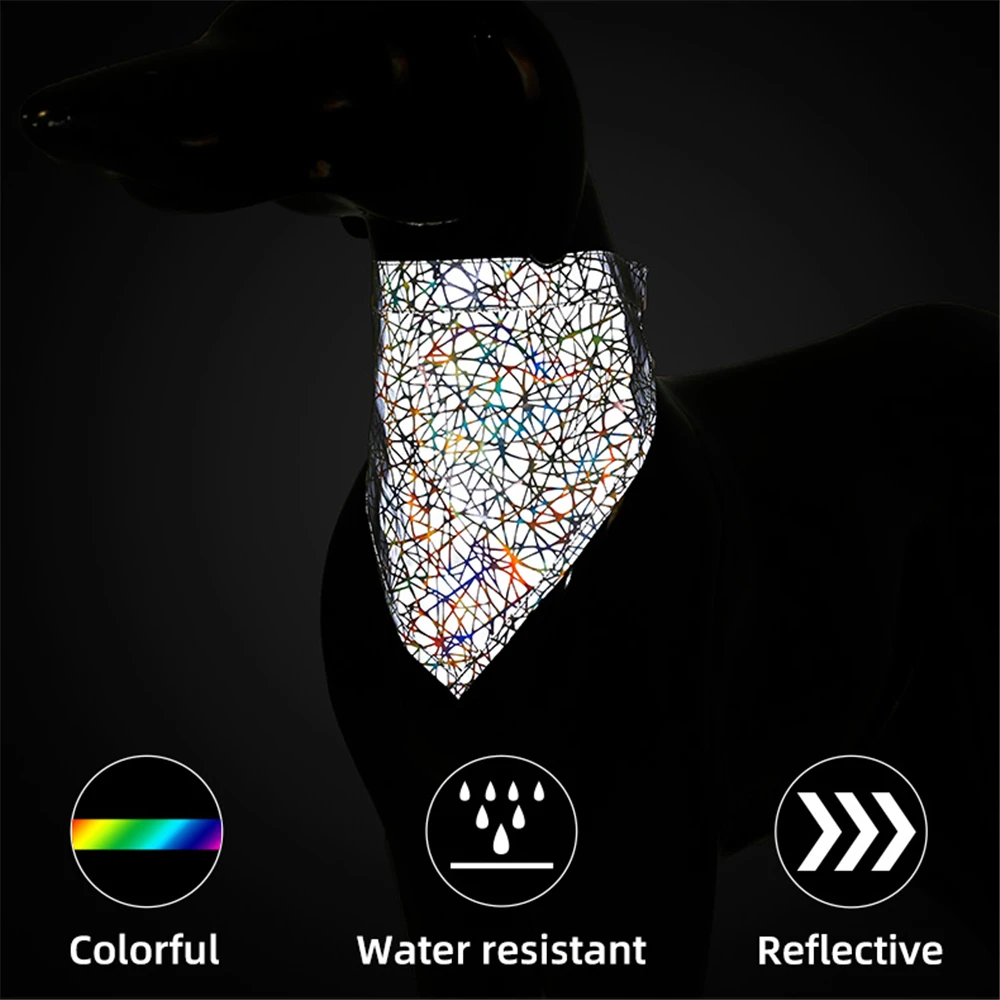 Светоотражающий шейный платок для собак цветной шарф безопасный ночной ремень