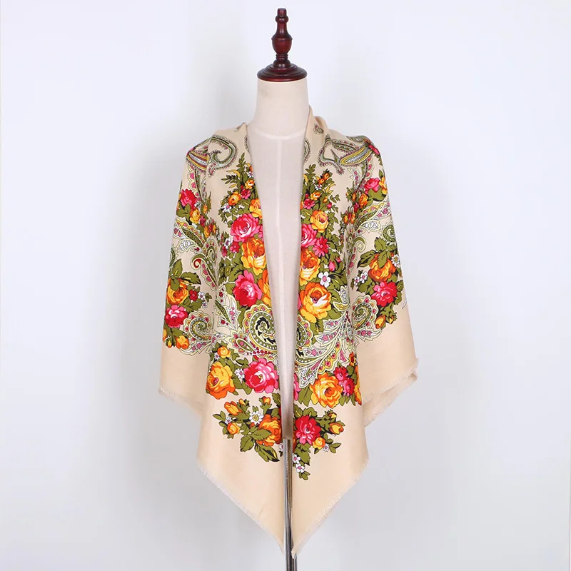 Роскошное квадратное одеяло большого размера 140*140 см с принтом Русская женская