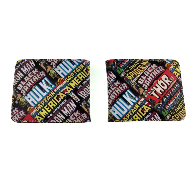 Marvel Wallet Spiderman Super Heroes Anime Men's Clutch Bag PU Cartoons Men Purse Card Holder Fashion Money Clip | Багаж и сумки