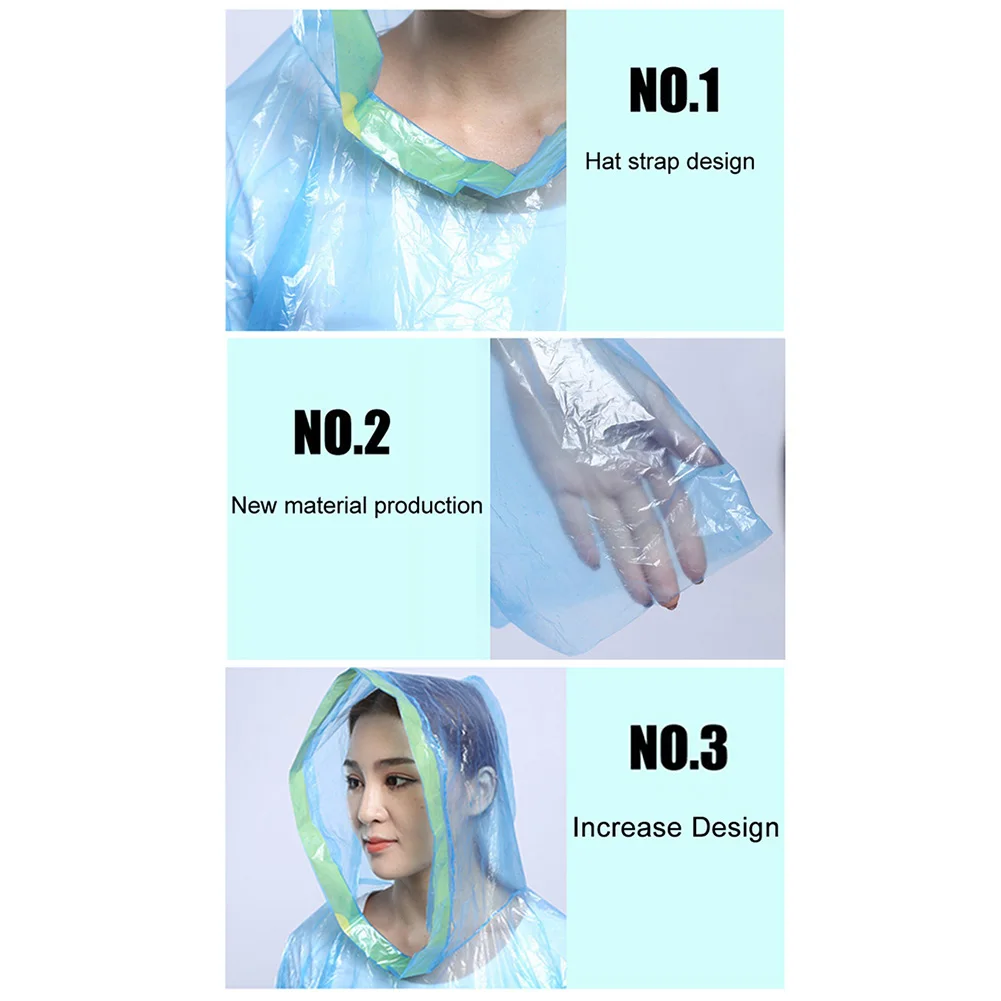 5 шт. унисекс одноразовые Водонепроницаемый пальто с капюшоном на открытом