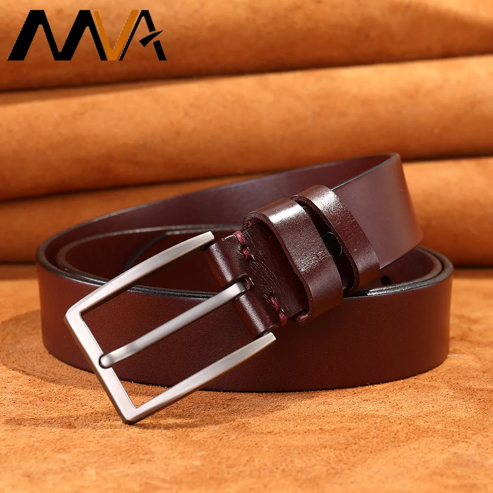 MVA Waist Belt For Men Real Leather Mens Belts Classice Casual Fashion Business Pin Buckle Strap Belt Man Luxury Brand   PD-3130