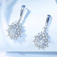 megin d new romantic simple luxury sun flower zircon copper earrings for women lover mother friend fashion design gift jewelry