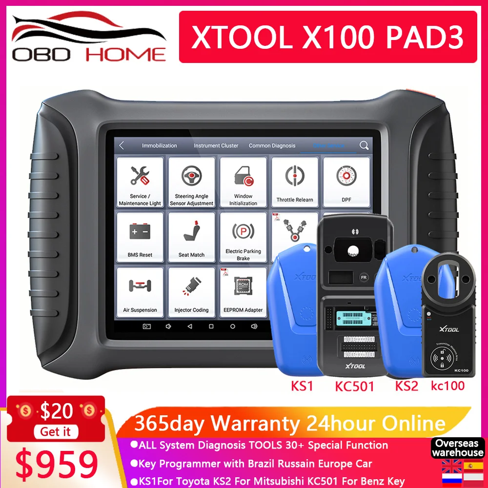 Программатор ключей OBD2 X100 Pad Elite инструмент для диагностики программирования Pad3 с
