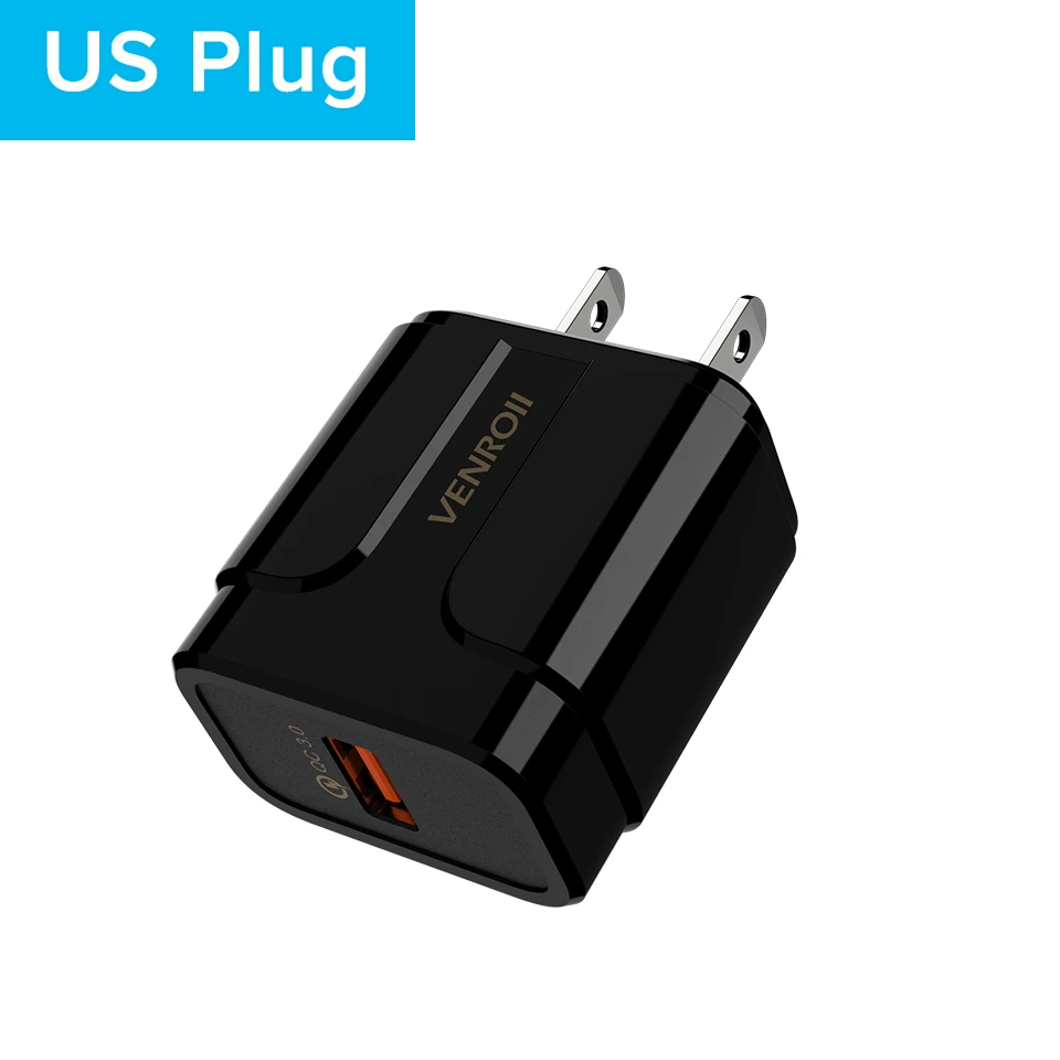 Black US 5 в 3 А USB зарядное устройство EU US Plug Quick Charge 3,0 адаптер для телефона Xiaomi 10 9 8 Redmi 18 Вт быстрое зарядное устройство для huawei Honor Oneplus LG - Тип штекера: Black US