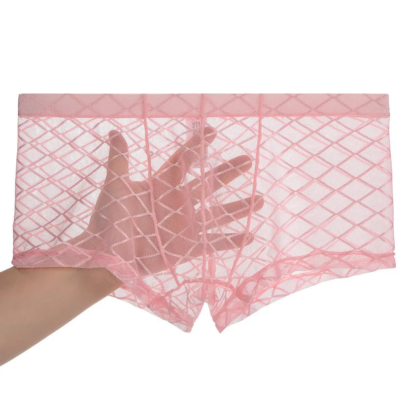

Mesh Transparent Boxer Shorts Mens Underwear Seamless Panties Man Sexy Ultra-thin Underpants Breathable Man Boxershort Trunks