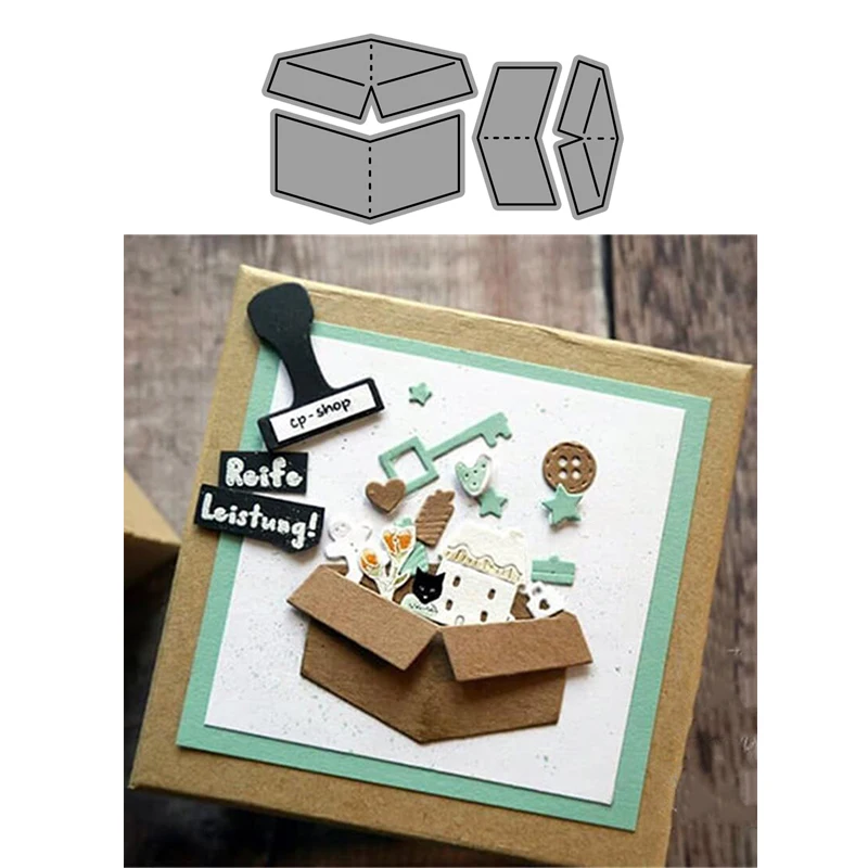 

JC Gift Paper Box Metal Cutting Dies DIY for Scrapbooking Design Handmade Paper Card Make Stencil Craft Mold Mould Model Decor
