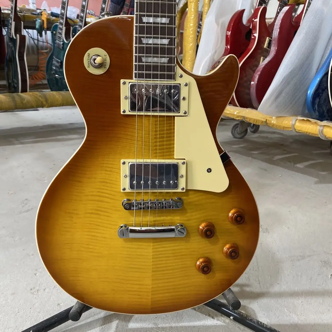 Стандартная электрическая гитара цвет табака Sunburst корпус из красного дерева