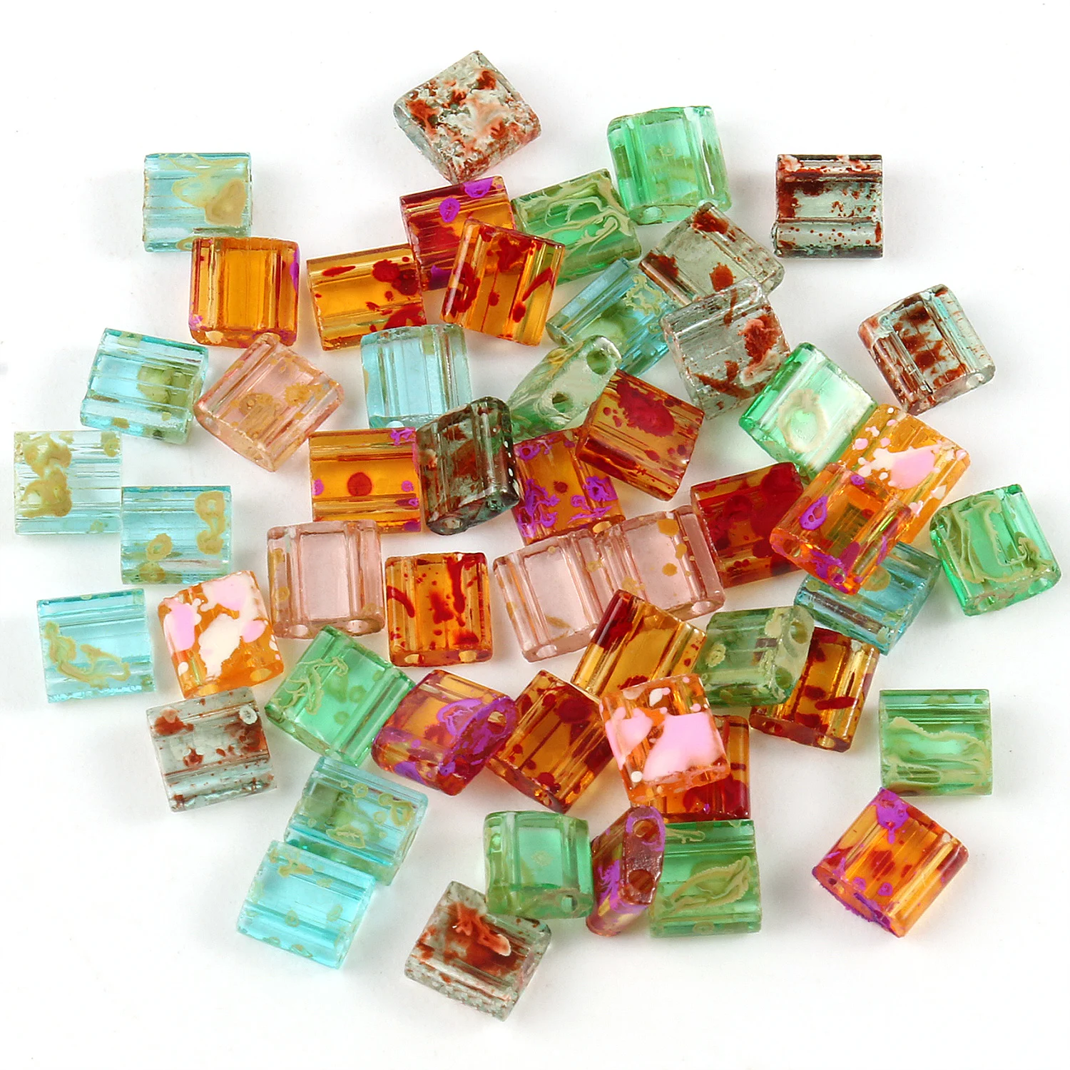 

Разноцветные прозрачные бусины Миюки Тилы для изготовления ювелирных браслетов, с 2 отверстиями, 5 Х5 х2 мм, 100 г, 50/5/10 шт.