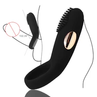 vibrating cock delay ring rechargeable breast clitoral stimulation massager waterproof electric toy for couple lasting erection