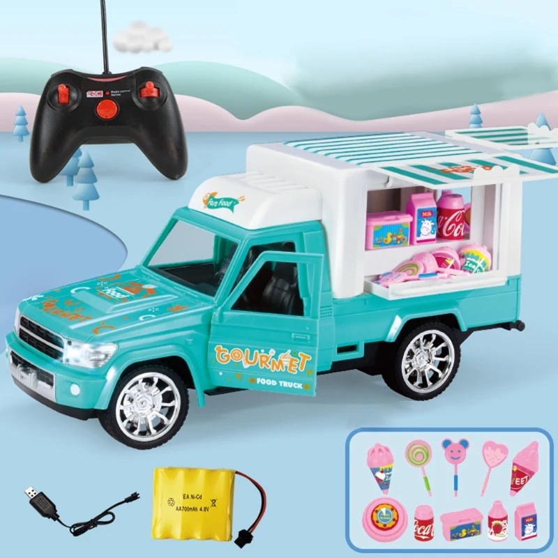 

C5AA Electric Light Music Remote Control Dessert Car Four Road Spread Car Children