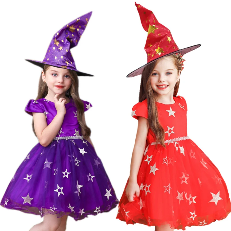 Маскарадные вечерние юбка-пачка для принцесс платье на Хэллоуин девочек ведьмы с