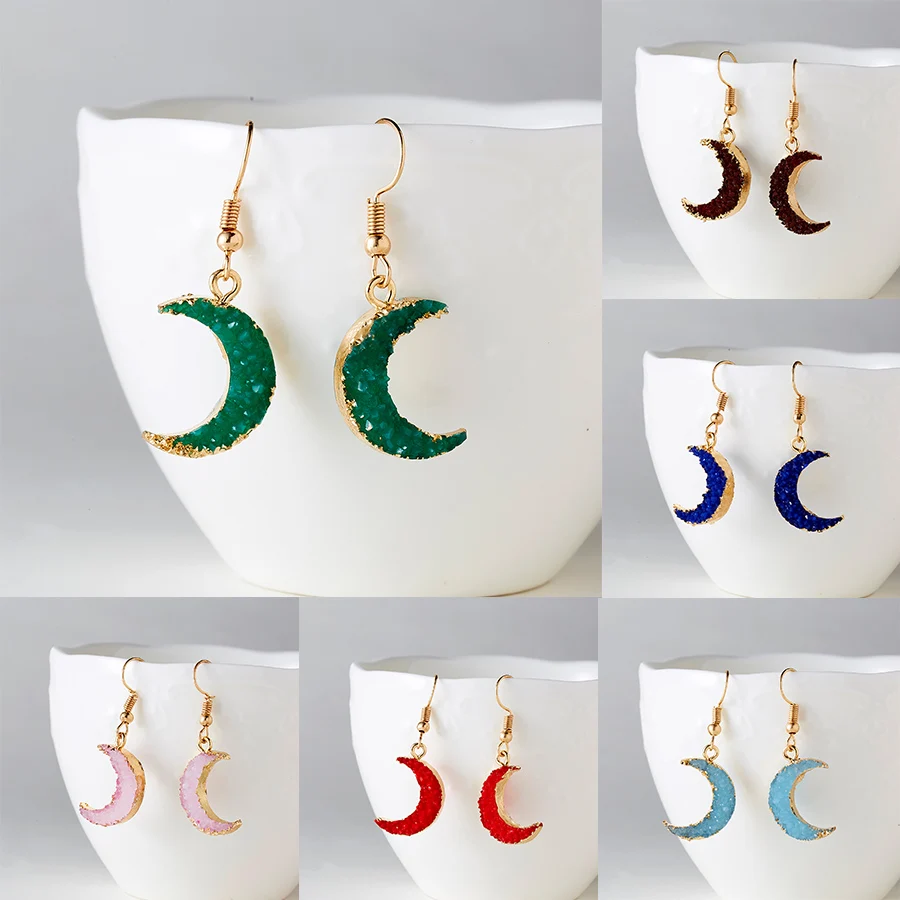 Женские серьги подвески из полимерного камня 1 пара ручная работа форма