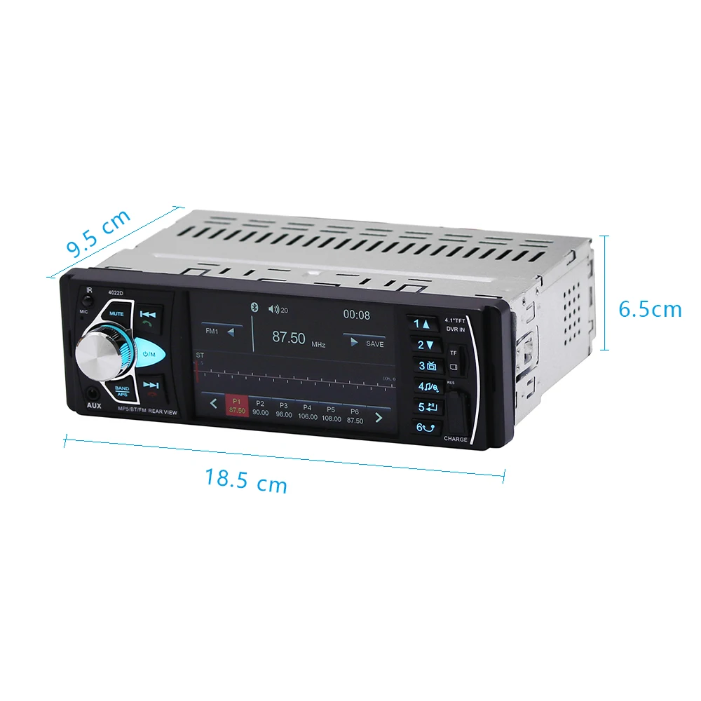 Фото Автомагнитола AMPrime 4,1 дюйма, 1 Din, Авторадио, аудио, стерео, FM, BT, дистанционное управление на рулевом колесе, 1 Din, мультимедийный плеер, резервн... №2