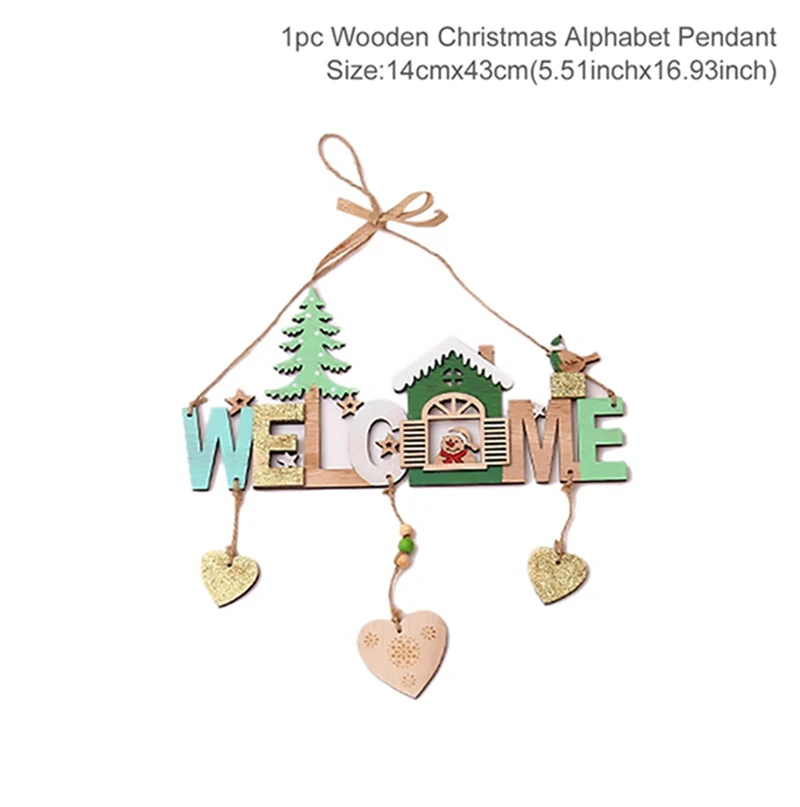 Wooden Ornaments 6 Счастливого Рождества деревянные Санта Клаус украшение "Лось" Рождественского стола Декор для дома неол натальные Рождественские Декор год - Цвет: Wooden Ornaments 6