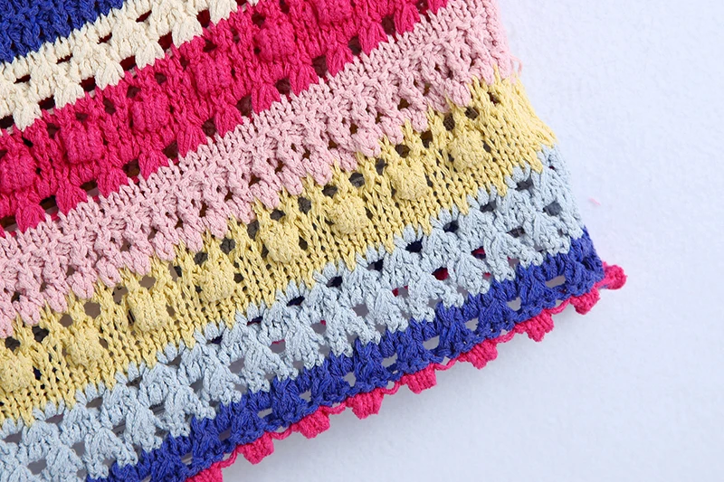 

KBAT Ruffle Knitted Top Woman Tank Crop Top Women Summer 2021 Wide Strappy Backless Top Female Elegant Blouses Ladies Tops