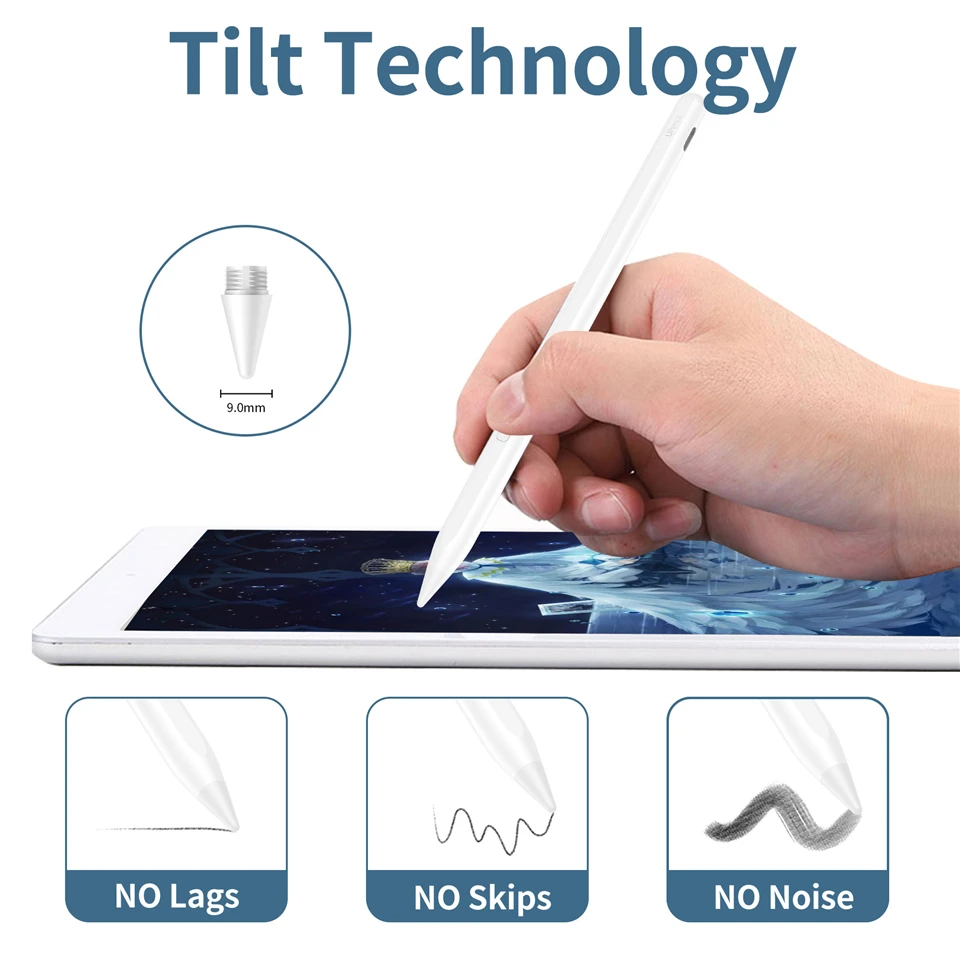 Умный стилус Uogic для Ipad перо сенсорного планшета с отбрасыванием ладони Apple Pencil 2 1