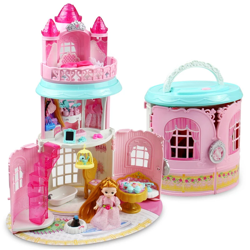 Handmade Doll house Castle DIY House Toy Miniature Dollhouse Birthday Gifts Educational Doll house Toys for children