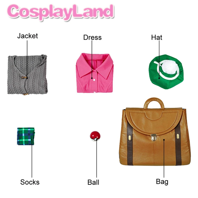 Костюм для косплея Покемон меч/щит платье Глории аниме меч и щит с зеленой шляпой