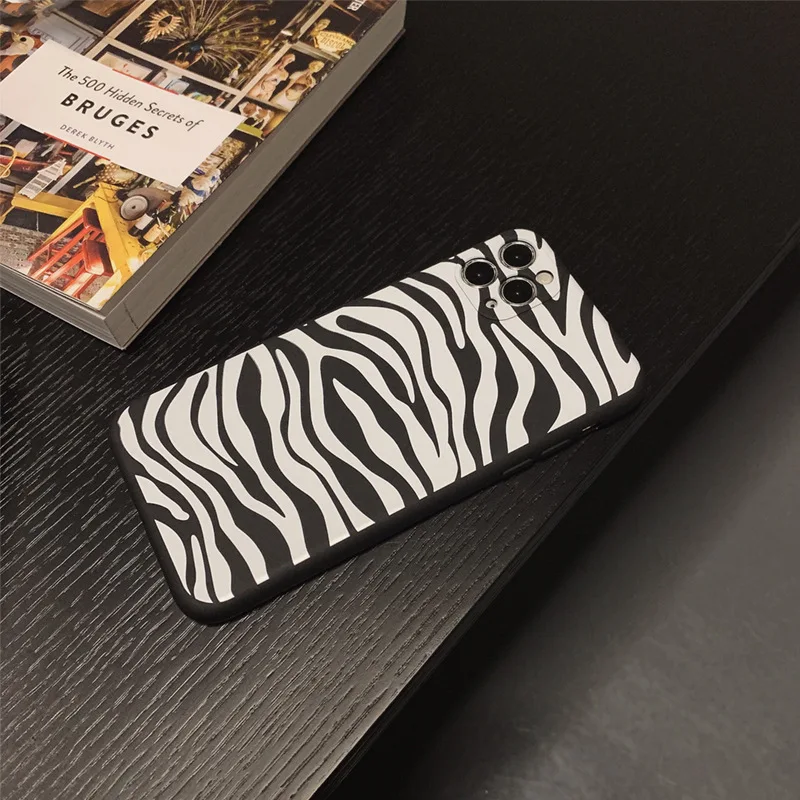 

Zebra print Phone case 11 for Phone 7 8 plus X Xs max 11 Pro Max XR Hard shell phone case cover