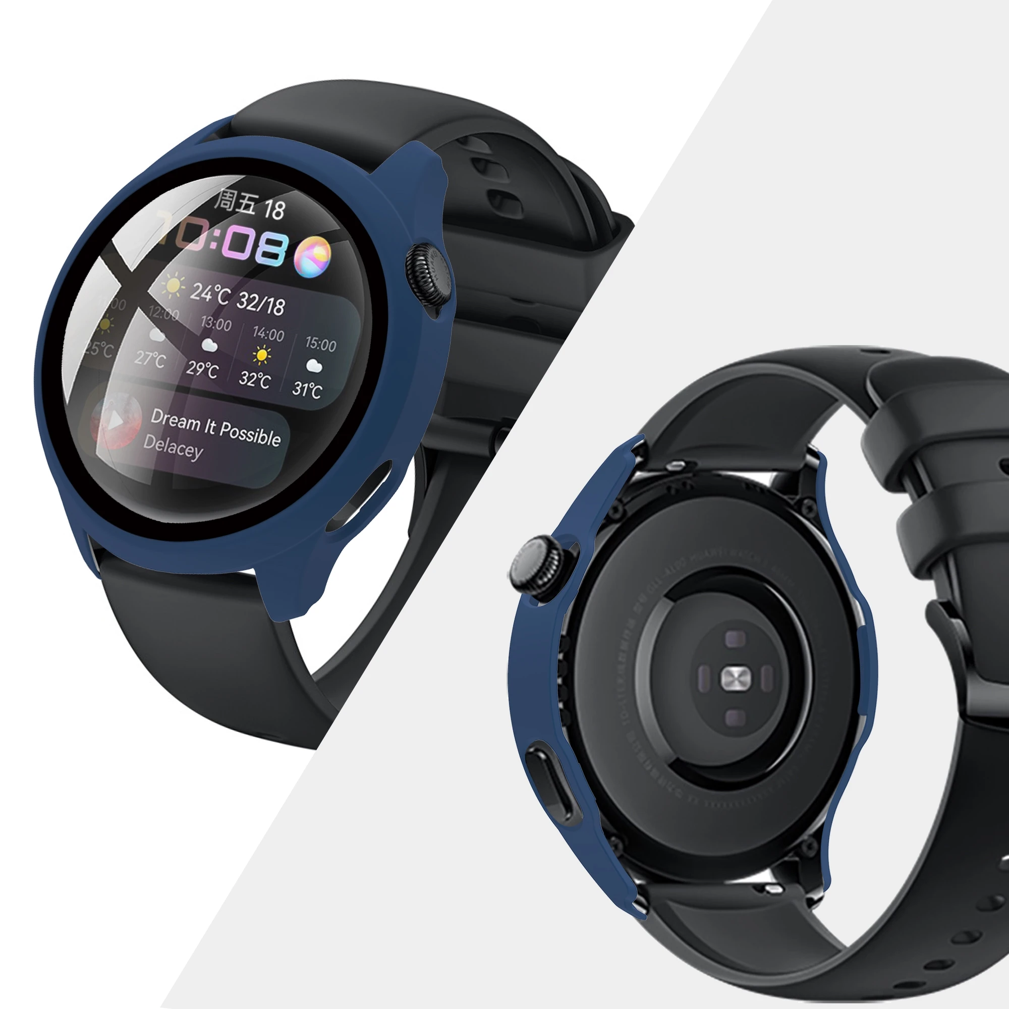 

2021 Tempered Glass Film Case with Glass for Huawei Watch 3 46mm Full Cover Hd Bumper Glass Film Case for Huawei Watch 3 46mm