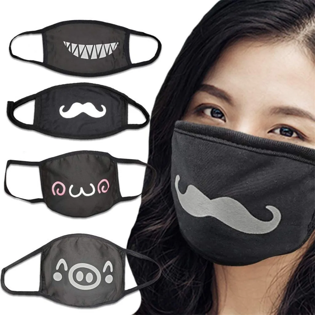 4 шт. Корейская Милая аниме маска от пыли хлопковая для лица мультяшная PM2.5