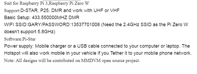

Raspberry Pi extended version mmdvm hot spot oled MMDVM DMR P25 YSF DIY parts