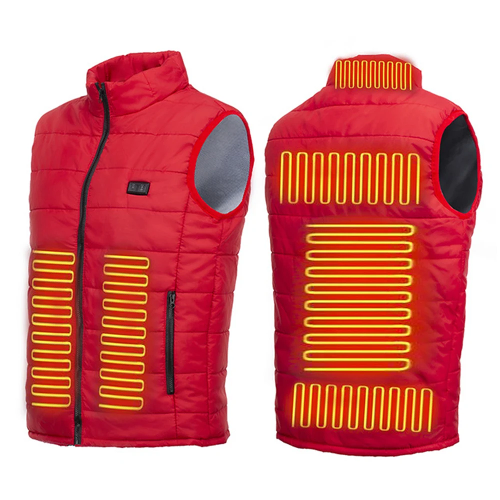 Жилет с двойным подогревом и 9 зонами обогрева зимняя уличная спортивная теплая