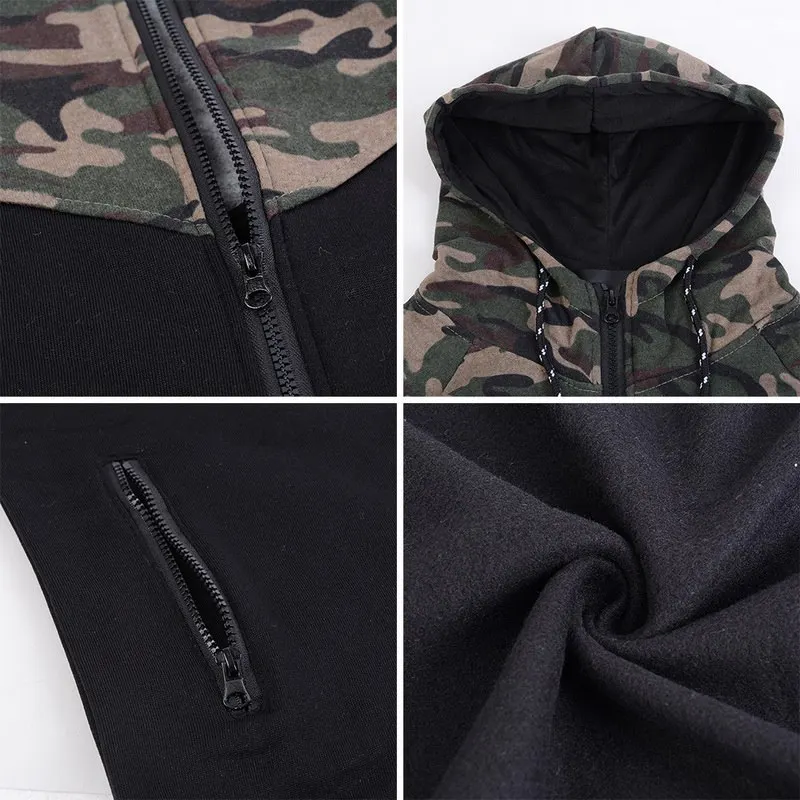 

2019 Camouflage Printed Men Set Causal Jacket Men 2Pcs Tracksuit Sportswear Hoodies Sweatshirt Pants Sport Suit