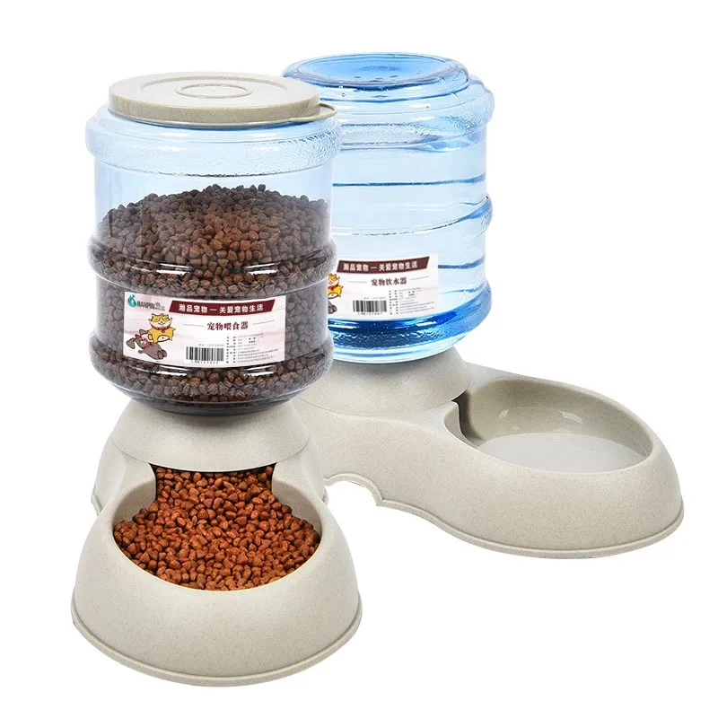 

Cat Double Bowls Pet Food Water Cat Feeder Automatic Food Dispenser Fuentes Para Gatos Dispensador De Agua Pet Products GG50ws
