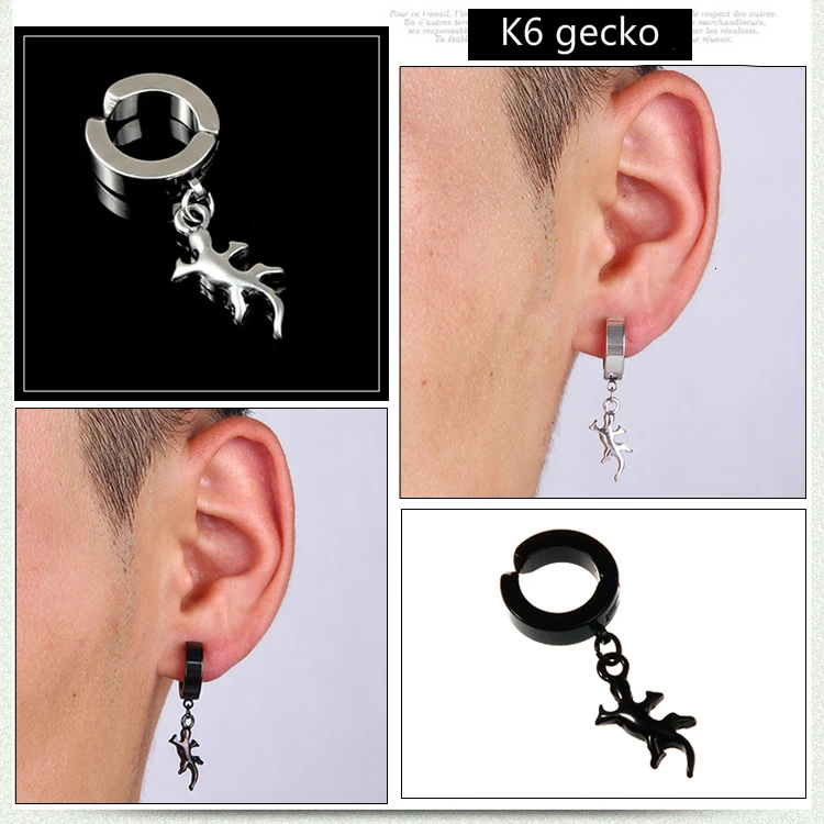 Корейская унисекс черная титановая сталь Панк Крест Кафф Ушная клипса серьги для мужчин/wo мужчин ухо гвоздь серьги без пирсинга