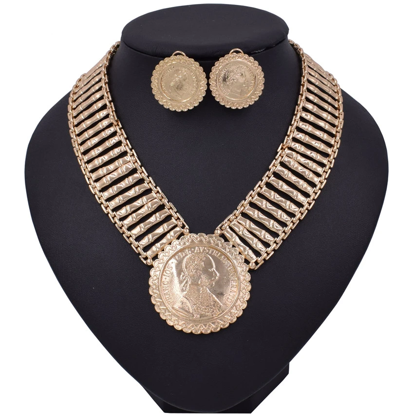 2019 Мода Африка Дубай комплект ювелирных украшений золотистого цвета оптовая