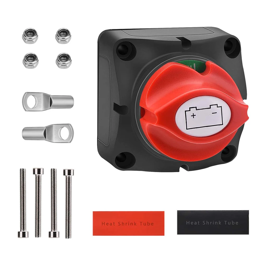 

A701 200A Car Auto RV Marine Boat Battery Selector Isolator Disconnect Rotary Switch Cut With Terminals Shrink Tubes Bolts