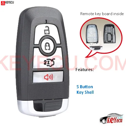Keyecu 4 кнопки смарт пульт дистанционного ключа чехол Fob для Ford Fusion F150 F250 F350 F450 F550 2017
