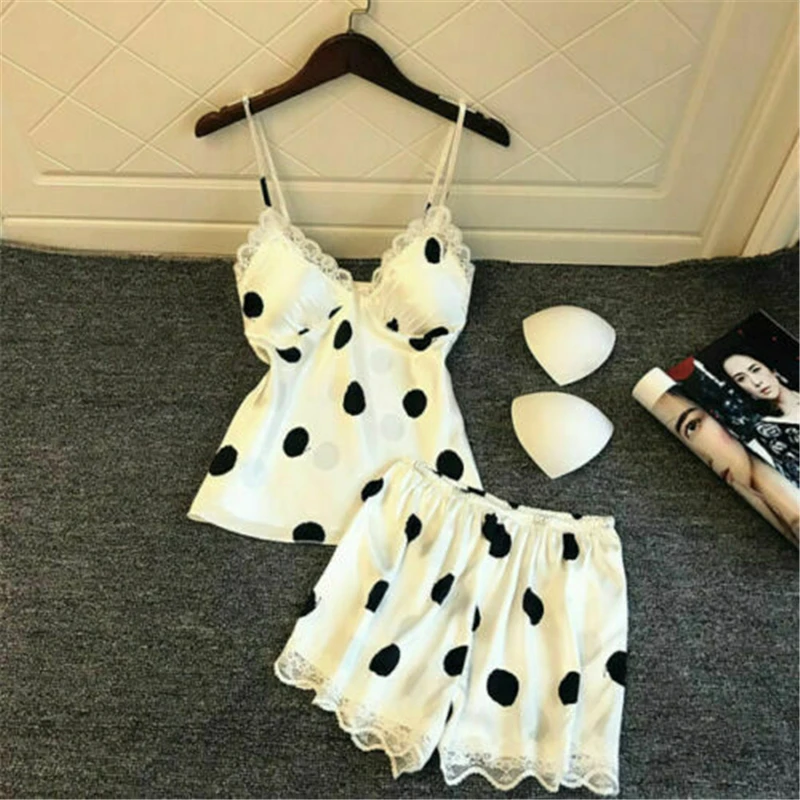 

Womens Lingerie Satin Sleepwear Babydoll Nightdress Nightgown Sleepwear Outfiits Women's Clothes Summer 2019 Pajama Sets