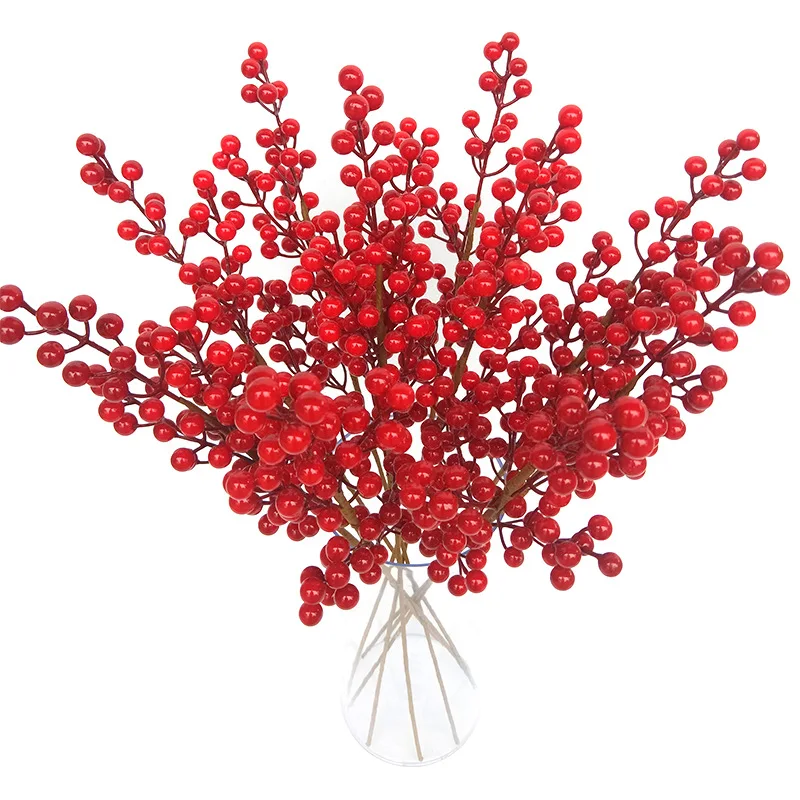 

Artificial Berry Stems 13.7" Christmas Red Berries Holly Flower Branch for Home Wedding Party DIY Christmas Tree Crafts Decor