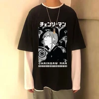 japanese anime chainsaw man makima graphics print tshirt men women cartoon cosplay t shirts tops womens hip hop streetwear tee
