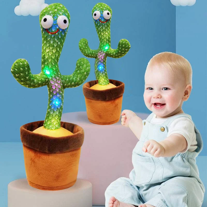Funny Dancing Cactus Electron Plush talking cactus Songs And Luminous Plant Cactus Twist Dancing Toy Decor For Children Baby