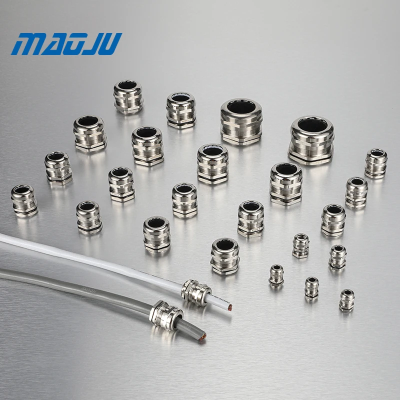 IP68 Водонепроницаемый никелированный PG метрический латунный кабельный сальник