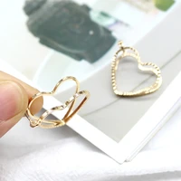 korea sweet small and simple 2020 new trend fresh gold double love earrings show temperament for women