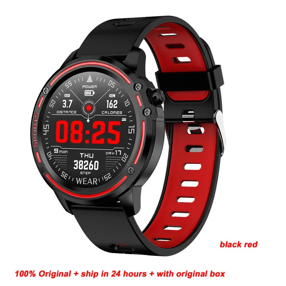 black with red Greentiger новые L8 Смарт-часы для мужчин ЭКГ+ PPG IP68 Водонепроницаемый кровяное давление фитнес-трекер для измерения сердечного ритма спортивные Смарт-часы VS L5 L7 - Цвет: black with red