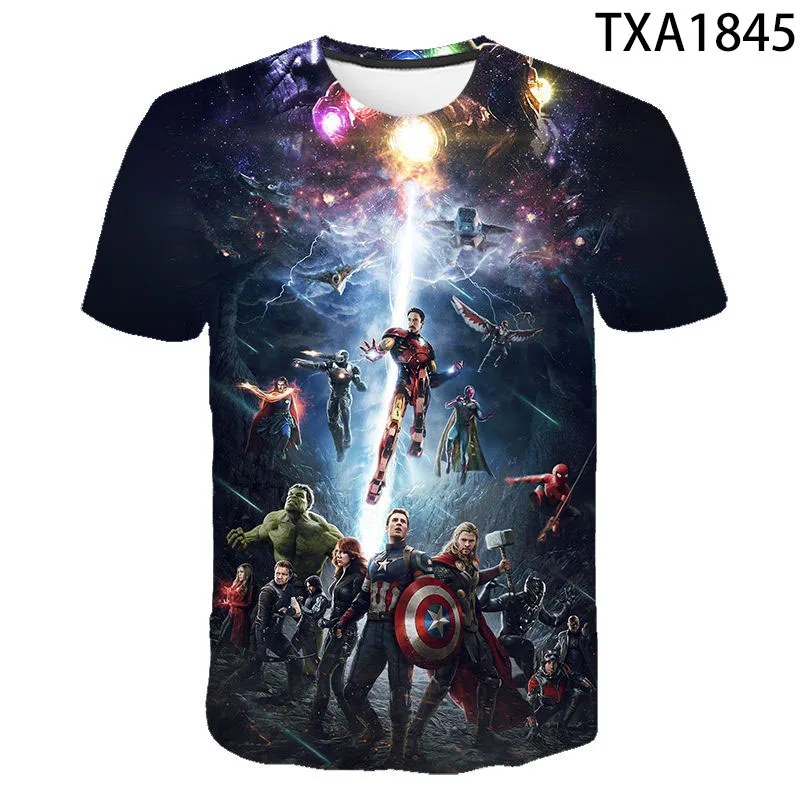

Футболка для мальчиков и девочек, Модный повседневный топ с 3D-принтом героев фильмов, с коротким рукавом, для мужчин, женщин и детей