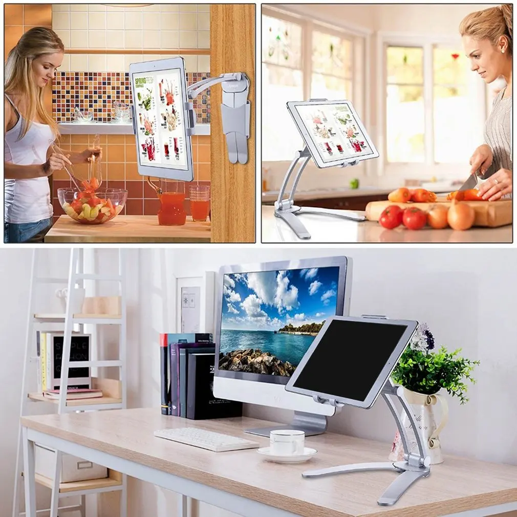 

Desktop Live Broadcast Lazy Aluminum Alloy Tablet Phone Holder No Trace And Stability Bathroom Desktop Kitchen Stand